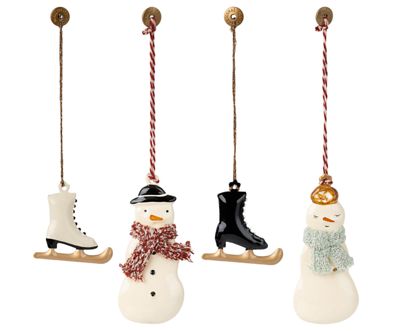 Maileg - 4 ornamenten voor in kerstboom - 6 cm