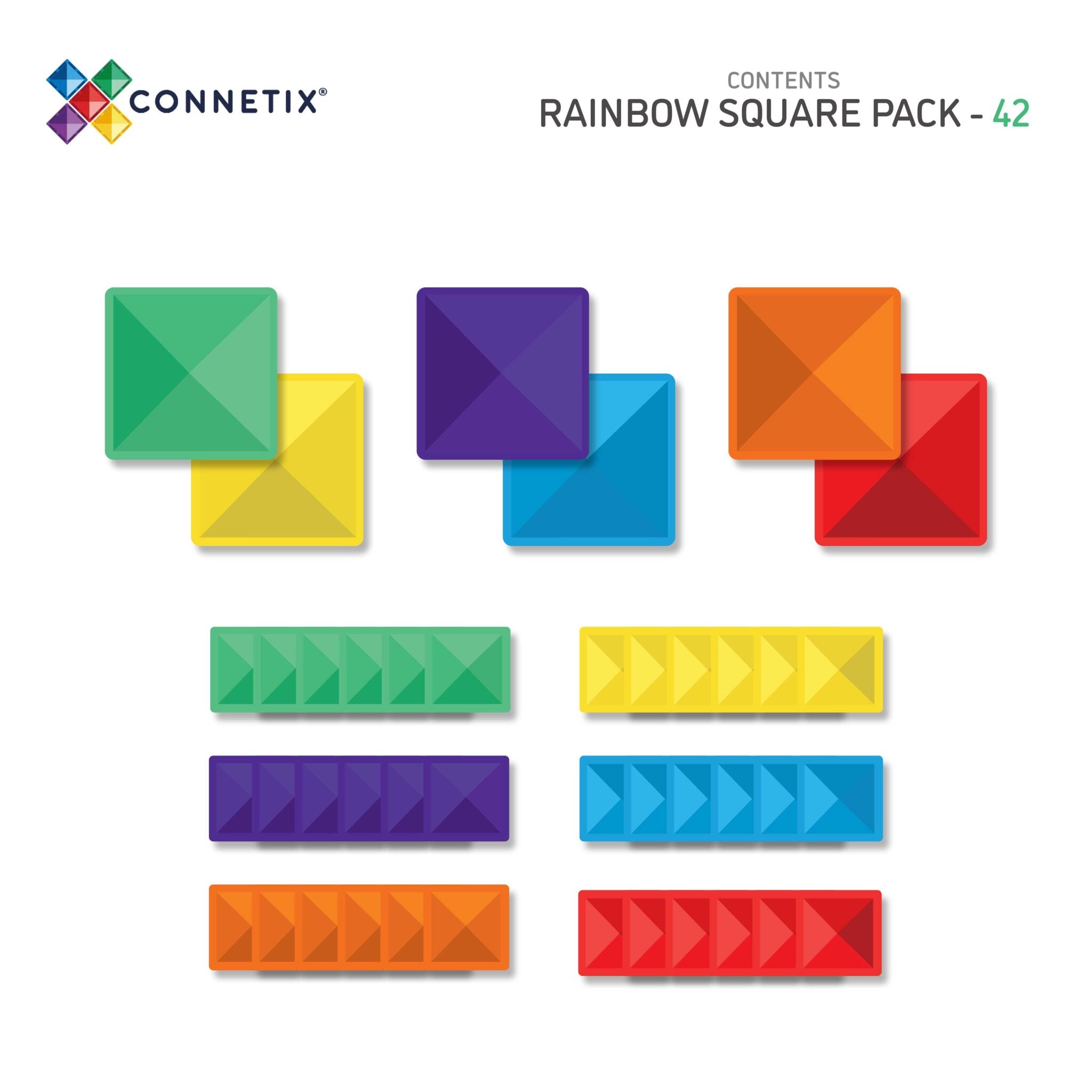 Connetix - Square Pack 42 stuks - magnetisch constructiespeelgoed