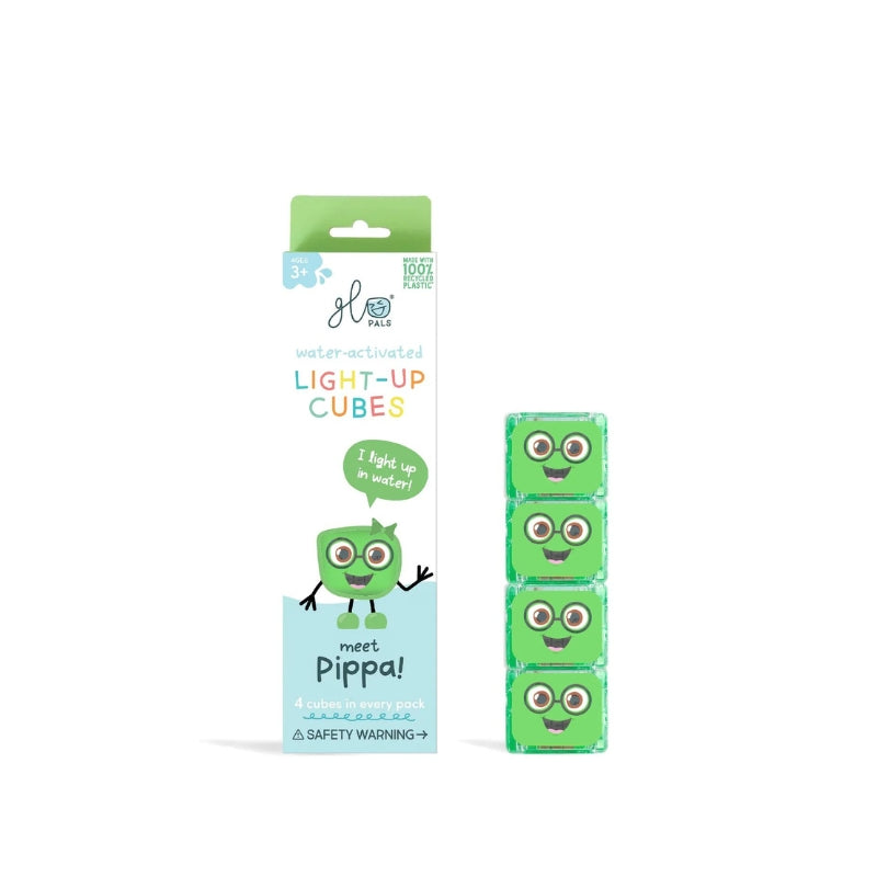 Verpakking met vier groene light-up cubes van Pippa