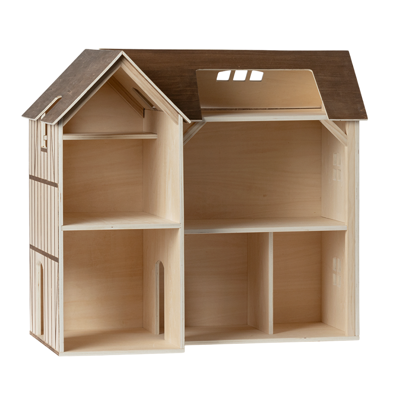 YUENFONG Houten Poppenhuis XXL 3 Verdiepingen - 60 × 23,7 × 70 Cm Met Meubels En Accessoires