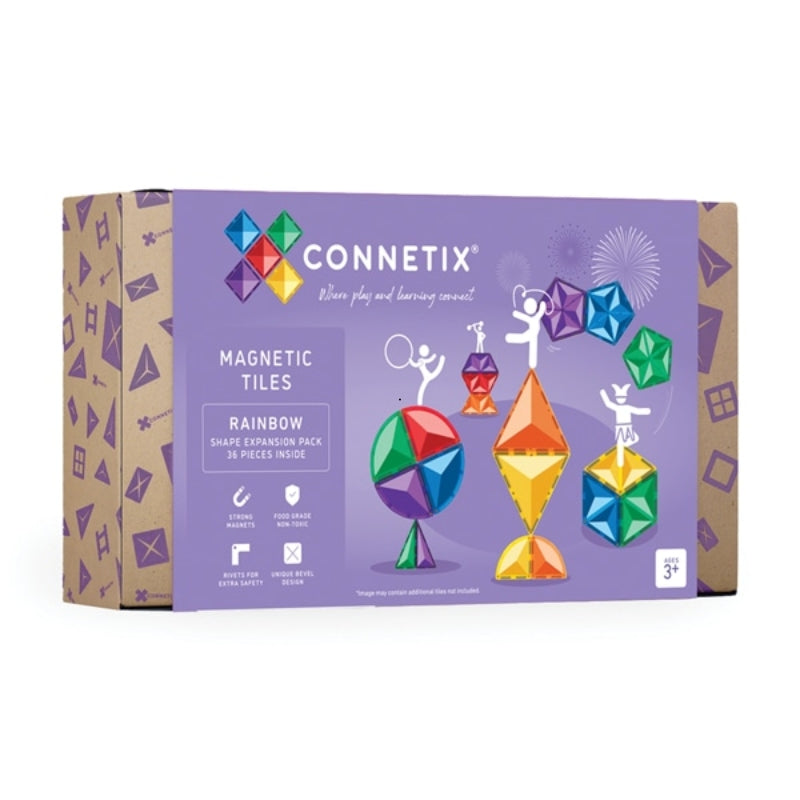 Connetix - Rainbow Shape Expansion Pack 36 stuks - magnetisch constructiespeelgoed