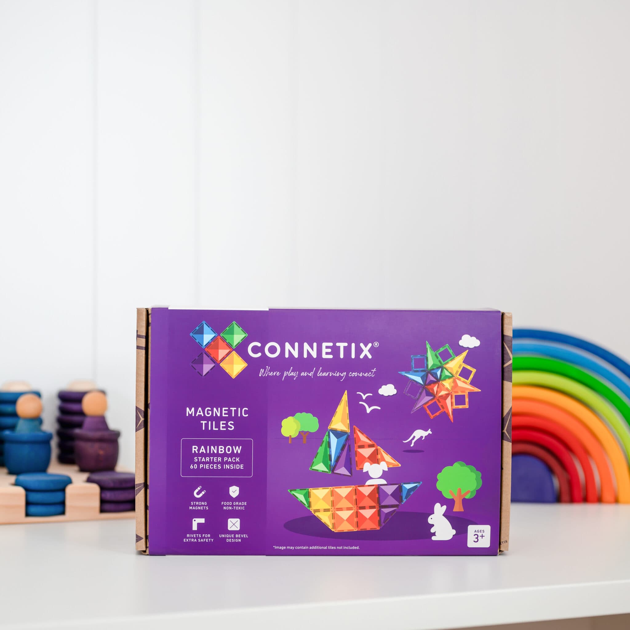 Connetix - Starter Pack 60 stuks - magnetisch constructiespeelgoed