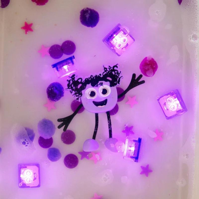 Glo Pals - sensorische lichtgevende blokjes voor in bad of sensorisch spel - Lumi - 2 stuks incl. speelvriendje