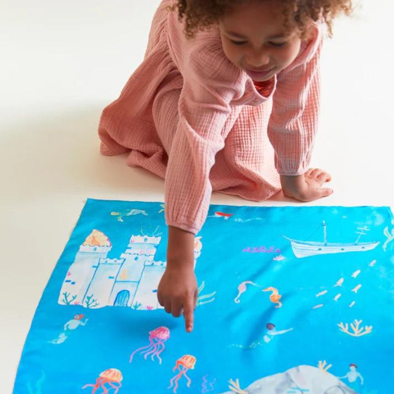 Sarah's Silks- Speelmat - Onder de zee - 53 x 53 cm