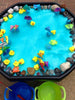 SET Tuff Tray Spot 100cm - Activiteitentafel Blauw + verstelbaar onderstel groen