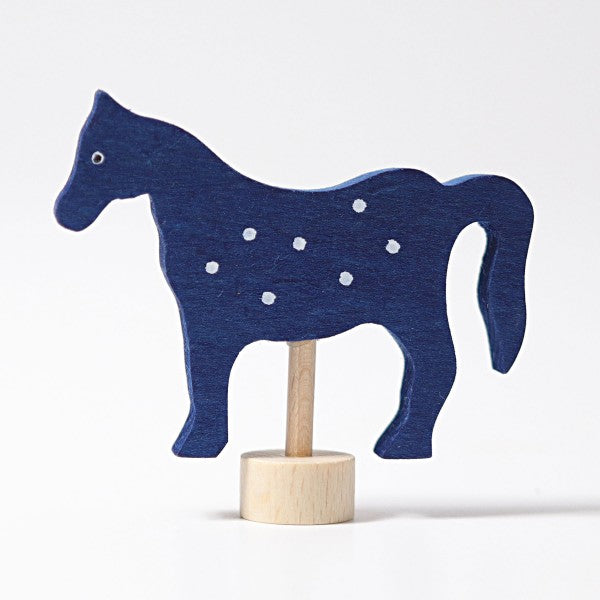 Grimm's - Houten Steker Blauw Paard