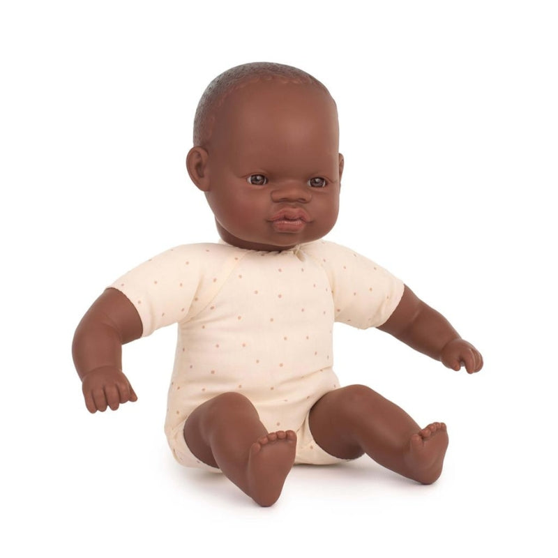 Pop Afrikaanse baby (32 cm, stoffen lijfje) - Miniland