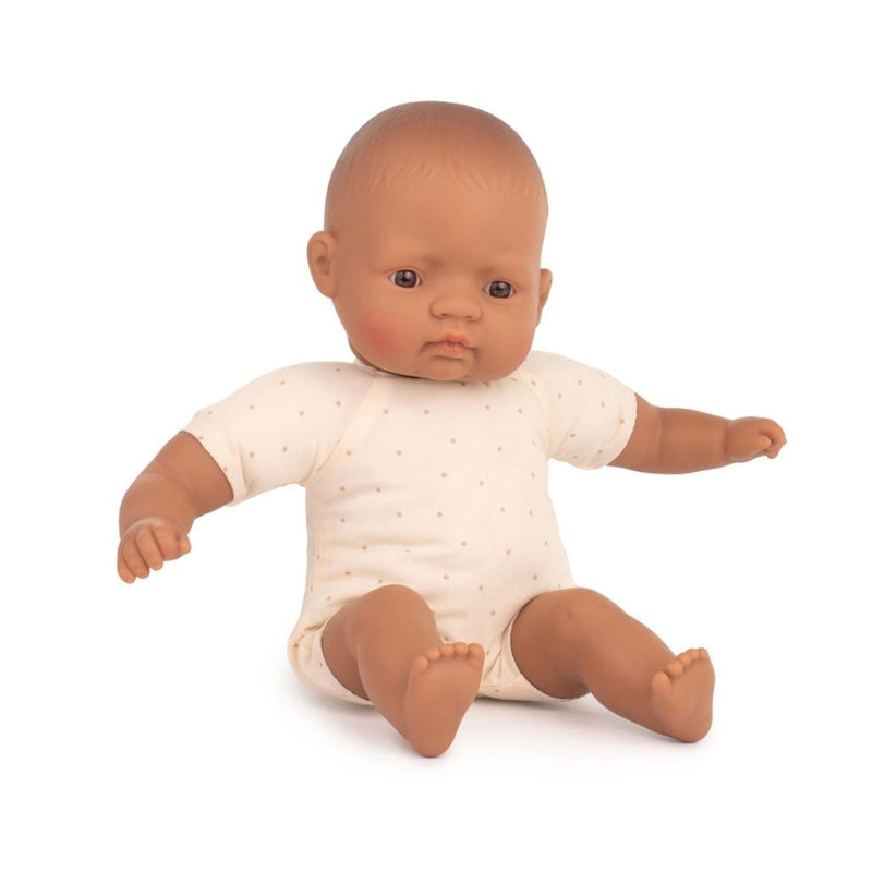 Pop Latijns-Amerikaanse meisje (baby, 32 cm, stoffen lijfje) - Miniland