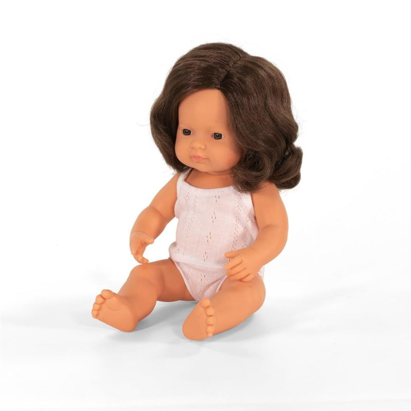 Pop Europees meisje met bruine haren (38 cm) - Miniland