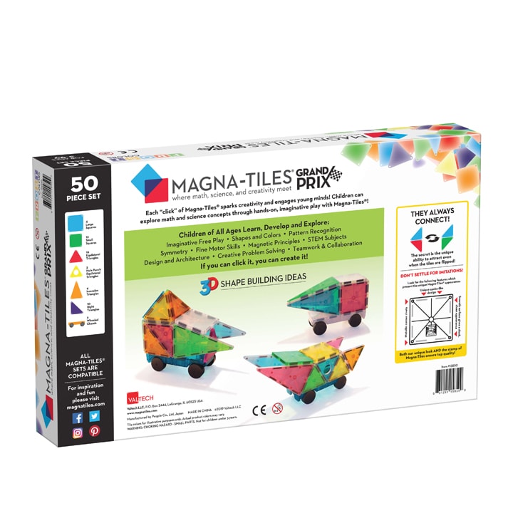 Magna Tiles - 50 stuks Grand Prix Frost Colors - Constructiespeelgoed