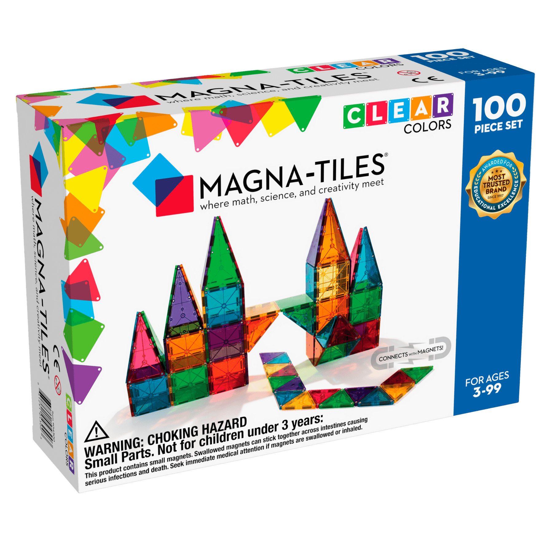 Magna Tiles - 100 stuks Clear Colors - Constructiespeelgoed