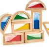 Guidecraft - 8 houten blokken gevuld met gekleurd zand