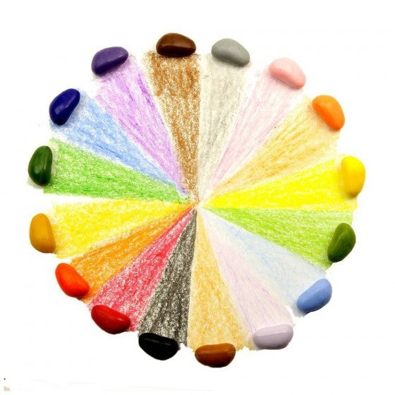 Crayon Rocks - 16 kleuren in ecru katoenen zakje