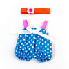 Kruippakje blauw-roze-oranje (2-delig) voor Miniland meisjespop van 21 cm - Miniland