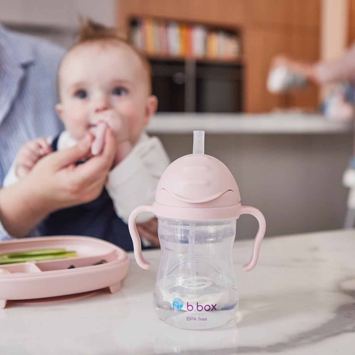 b.box - Drinkbeker met rietje blush