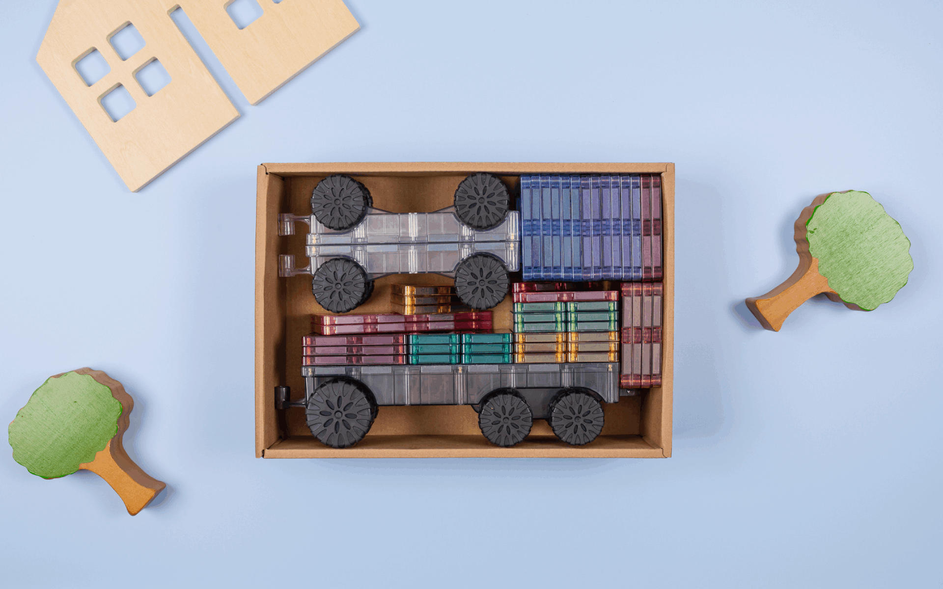 CONNETIX - Pastel Transport 50 stuks - magnetisch constructiespeelgoed