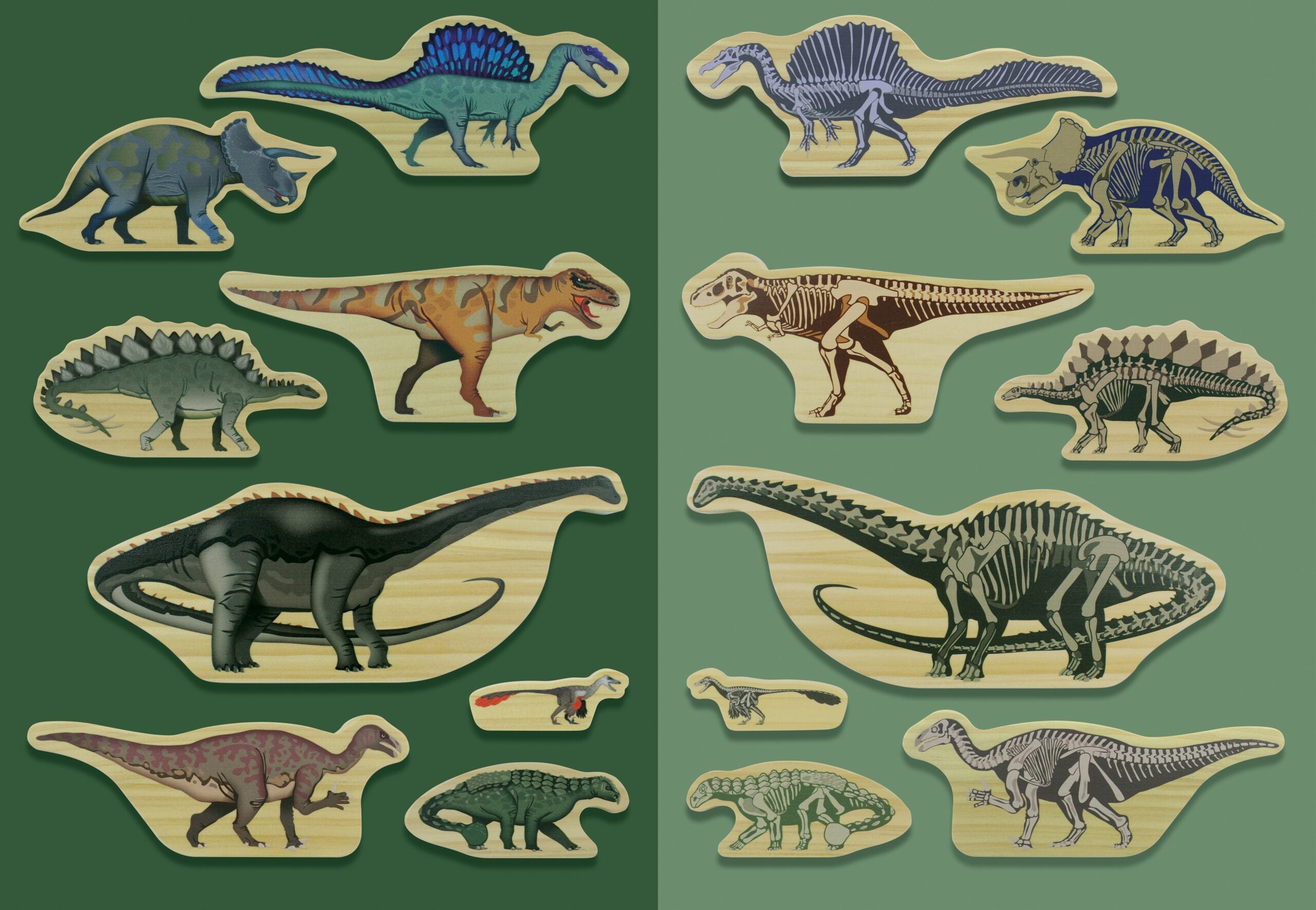 Yellow Door - Dinosaurus houten karakters