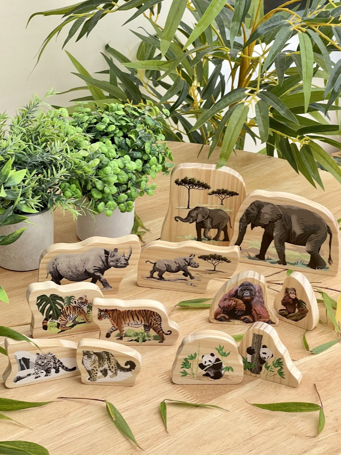 Yellow Door - Bedreigde dierenfamilies houten karakters