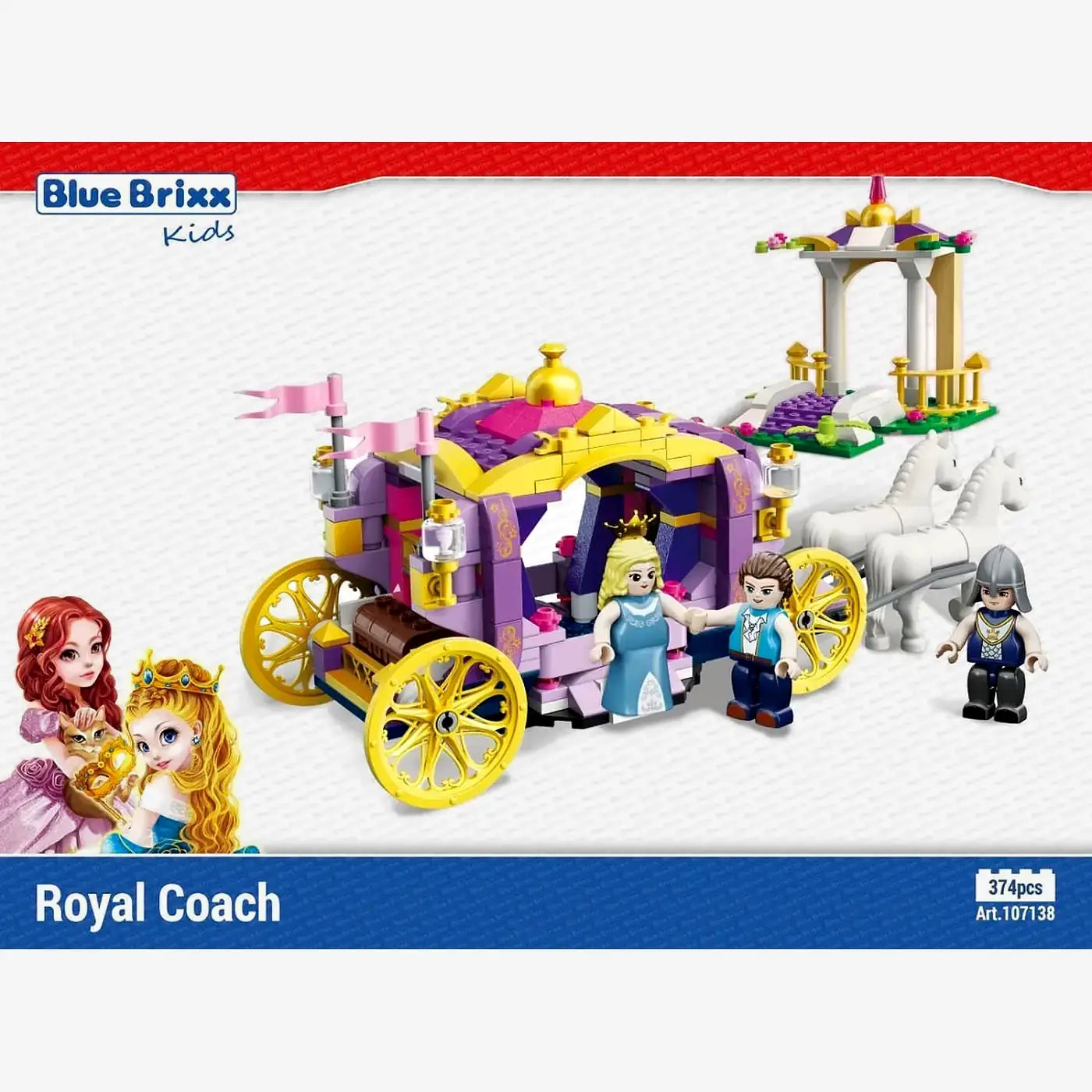 BlueBrixx - Prinses Leah Koninklijke koets (374 bouwstenen) 6+ jaar - bouwset