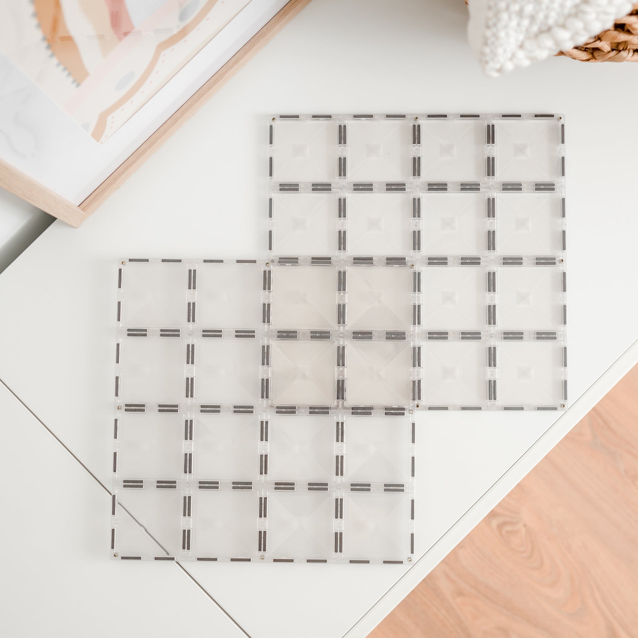 CONNETIX - 2 Clear basisplaten 30 x 30 cm - magnetisch constructiespeelgoed