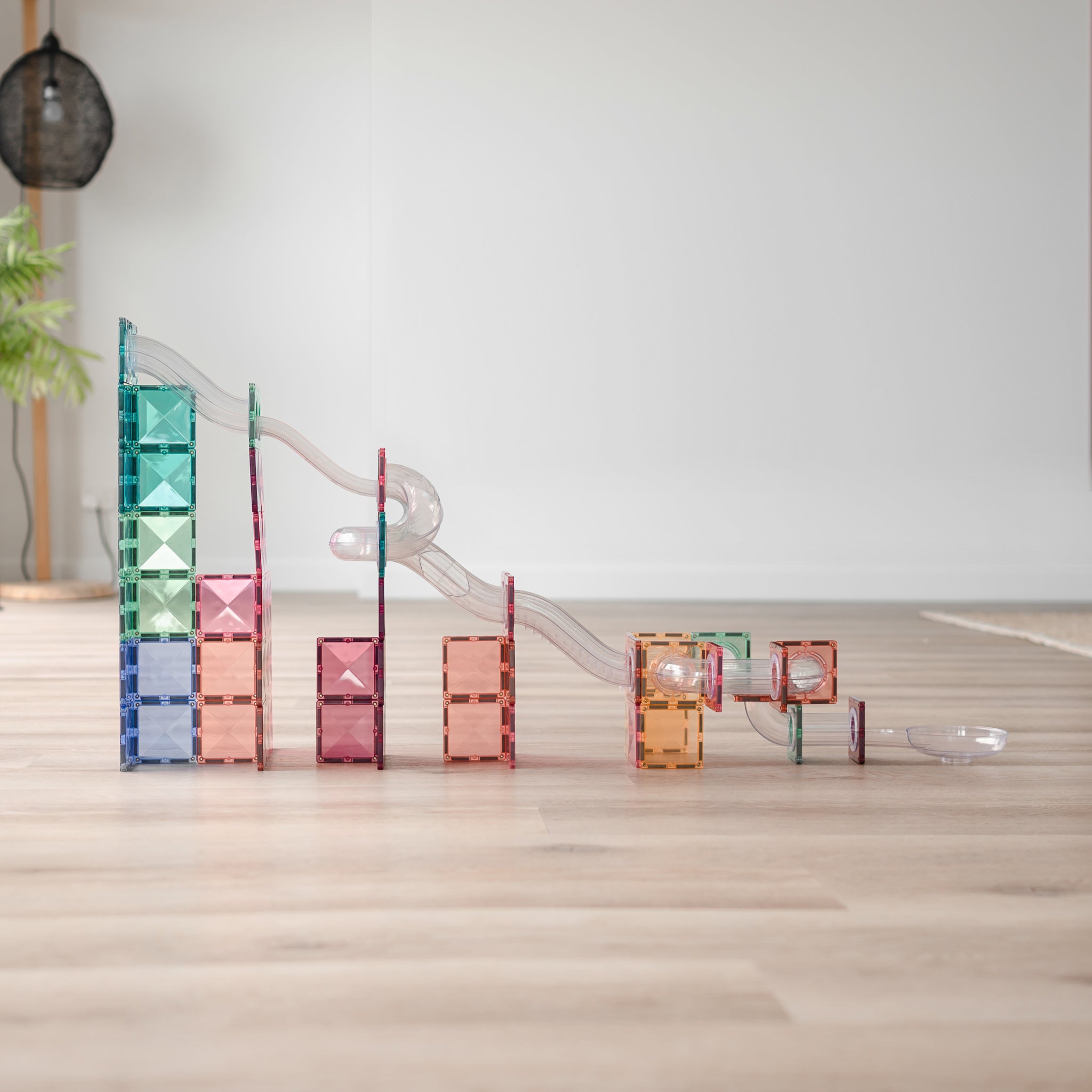 CONNETIX - Pastel Ball Run Pack knikkerbaan Uitbreiding 80 stuks - magnetisch constructiespeelgoed