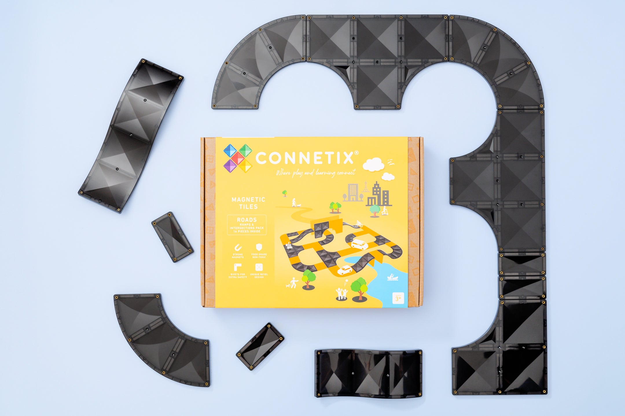 CONNETIX - Ramps & Intersections Pack 16 stuks - magnetisch constructiespeelgoed