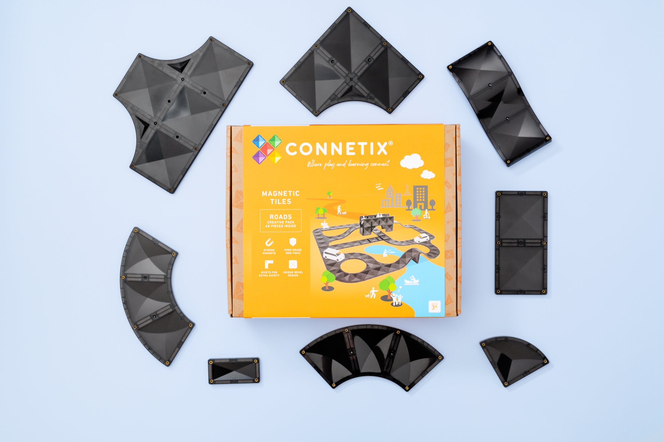 CONNETIX - Creative Roads Pack 48 stuks - magnetisch constructiespeelgoed