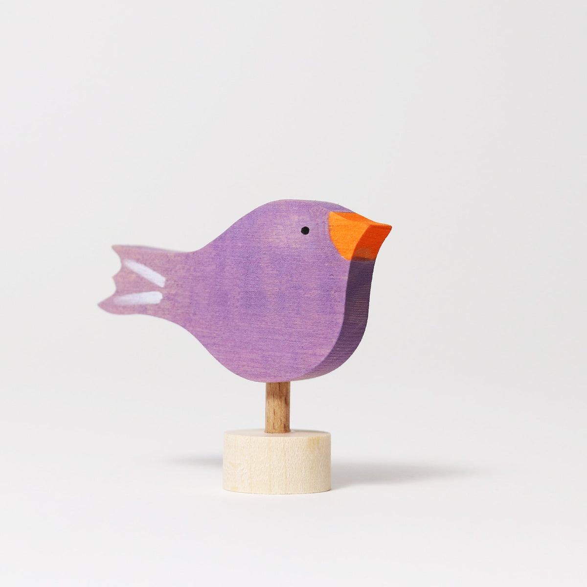 Grimm's - Decoratieve zittende vogel handbeschilderd lindehout