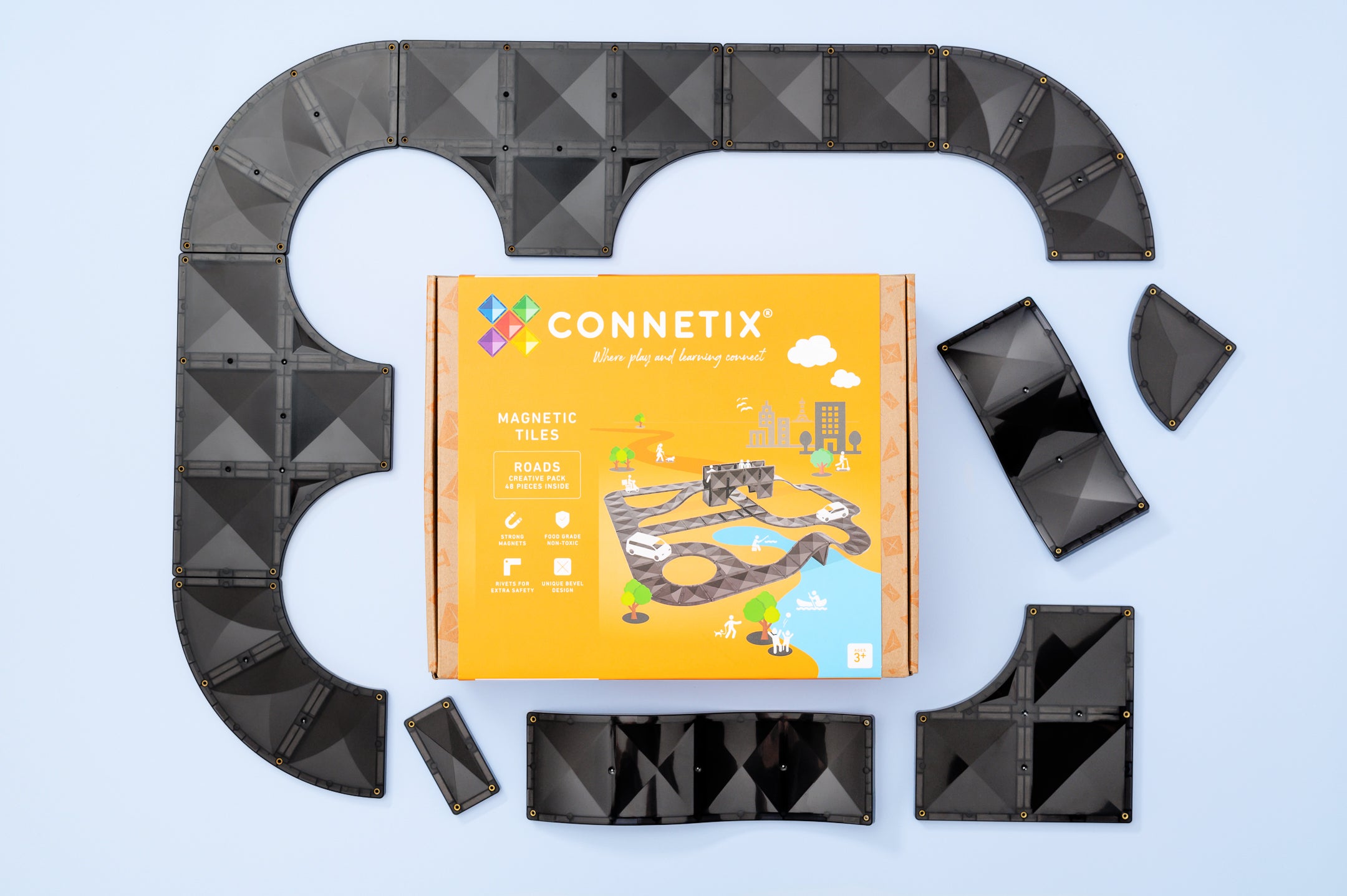 CONNETIX - Creative Roads Pack 48 stuks - magnetisch constructiespeelgoed