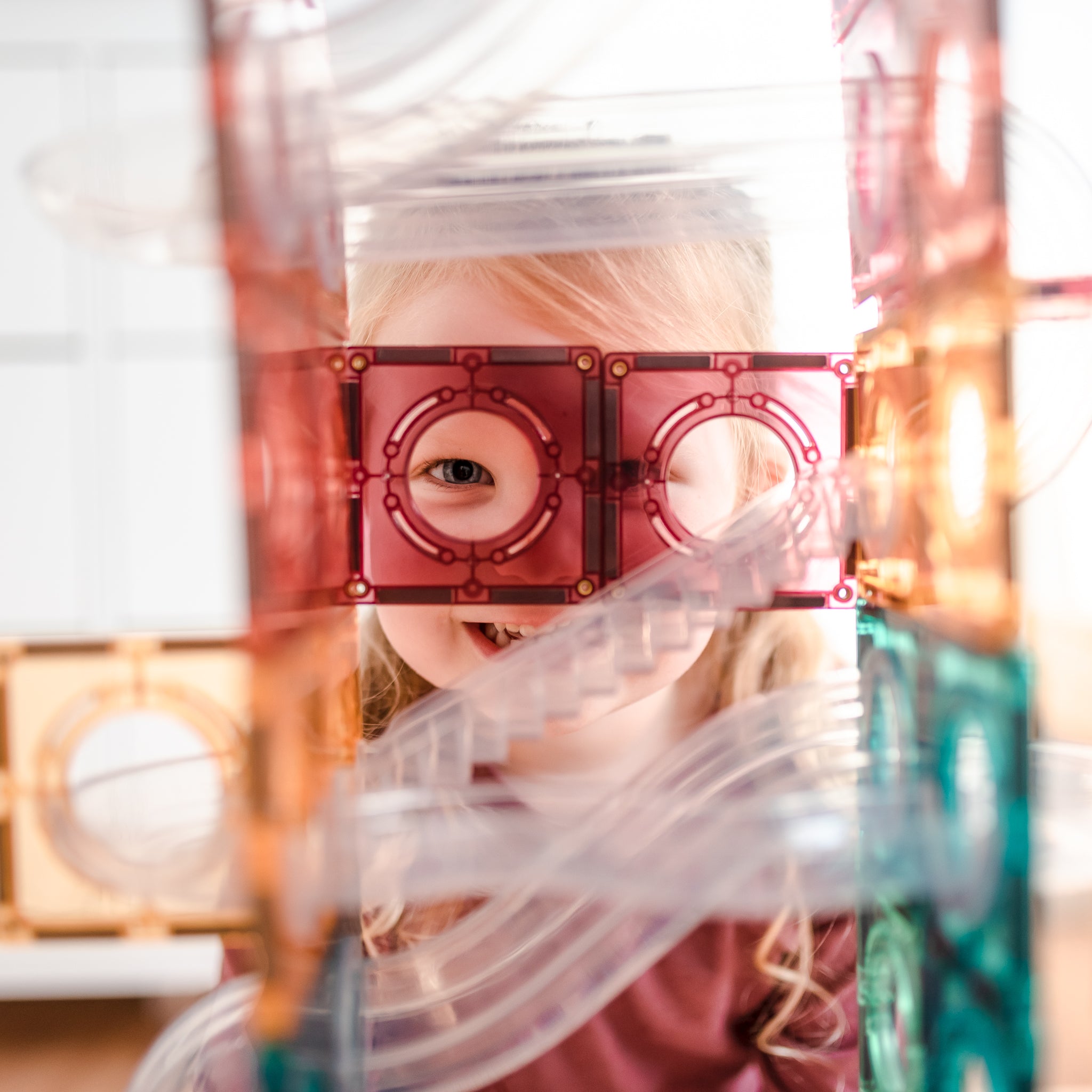 CONNETIX - Pastel Ball Run Pack knikkerbaan 106 stuks - magnetisch constructiespeelgoed