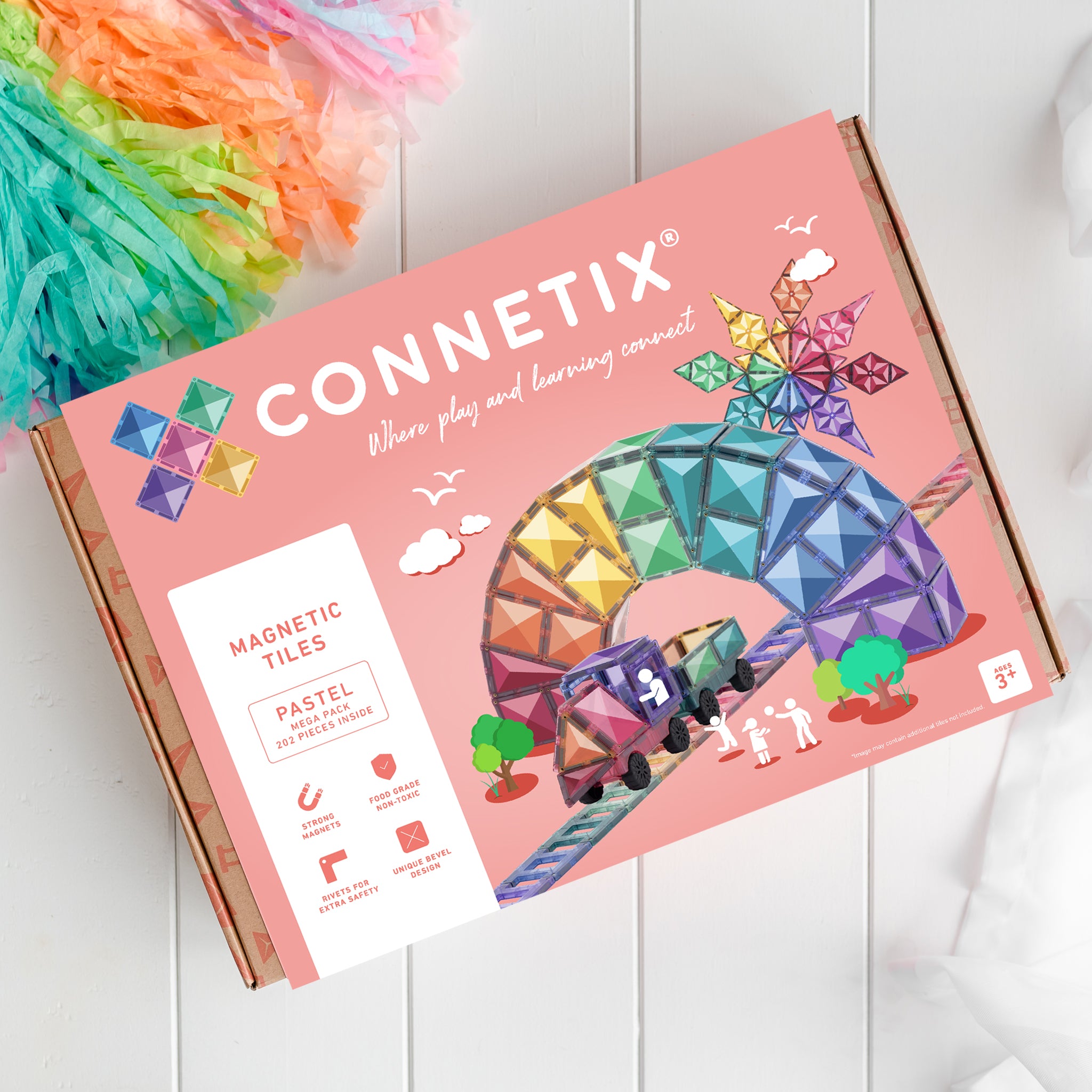CONNETIX - Mega Pack Pastel 202 stuks - magnetisch constructiespeelgoed