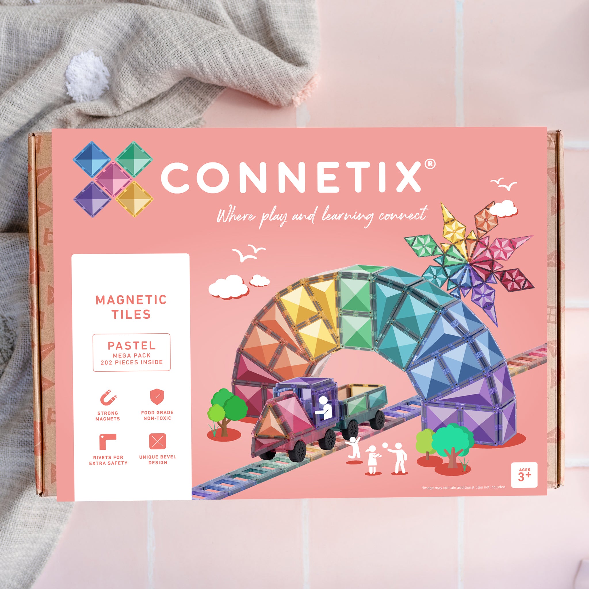 CONNETIX - Mega Pack Pastel 202 stuks - magnetisch constructiespeelgoed