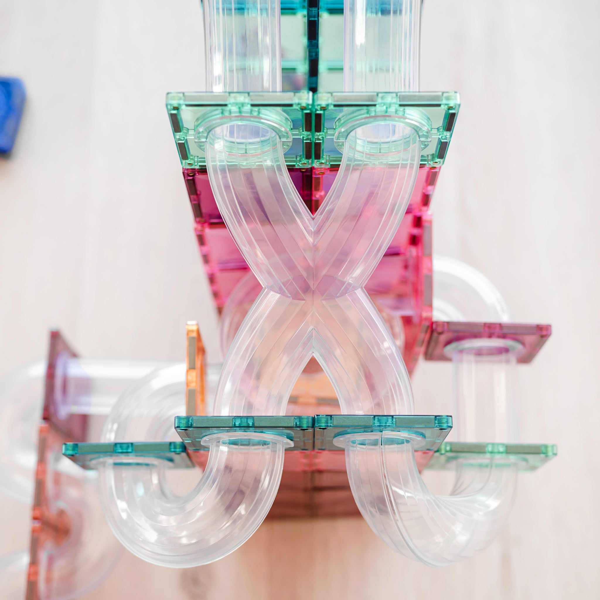 CONNETIX - Pastel Ball Run Pack knikkerbaan Uitbreiding 80 stuks - magnetisch constructiespeelgoed