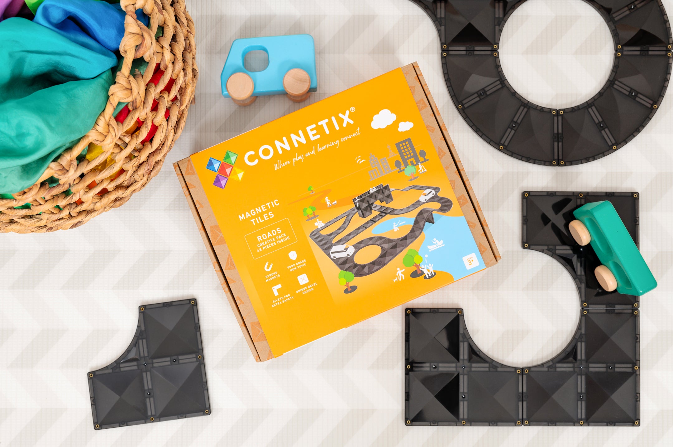 CONNETIX - Creative Roads Pack 48 stuks - magnetisch constructiespeelgoed