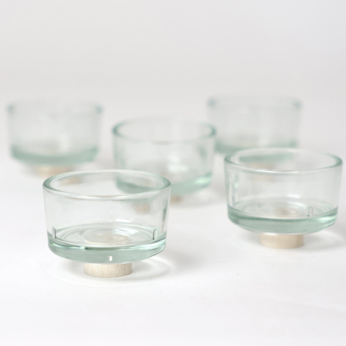 Grimm's - Theelichthouders glas voor jaarring en spiraal (5 stuks)