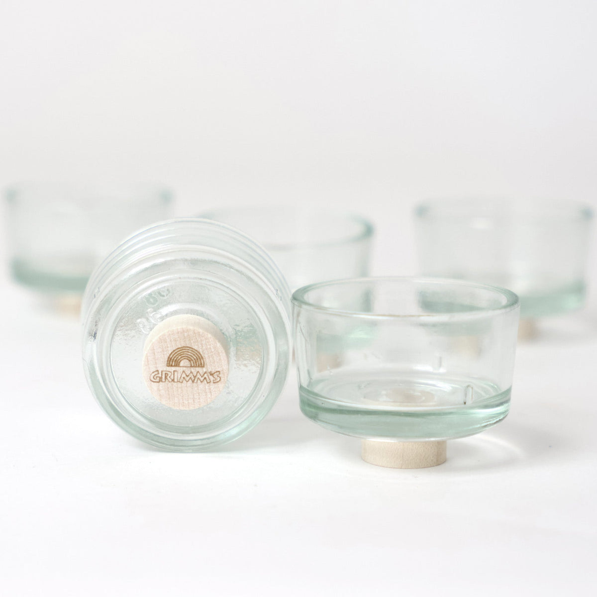 Grimm's - Theelichthouders glas voor jaarring en spiraal (5 stuks)