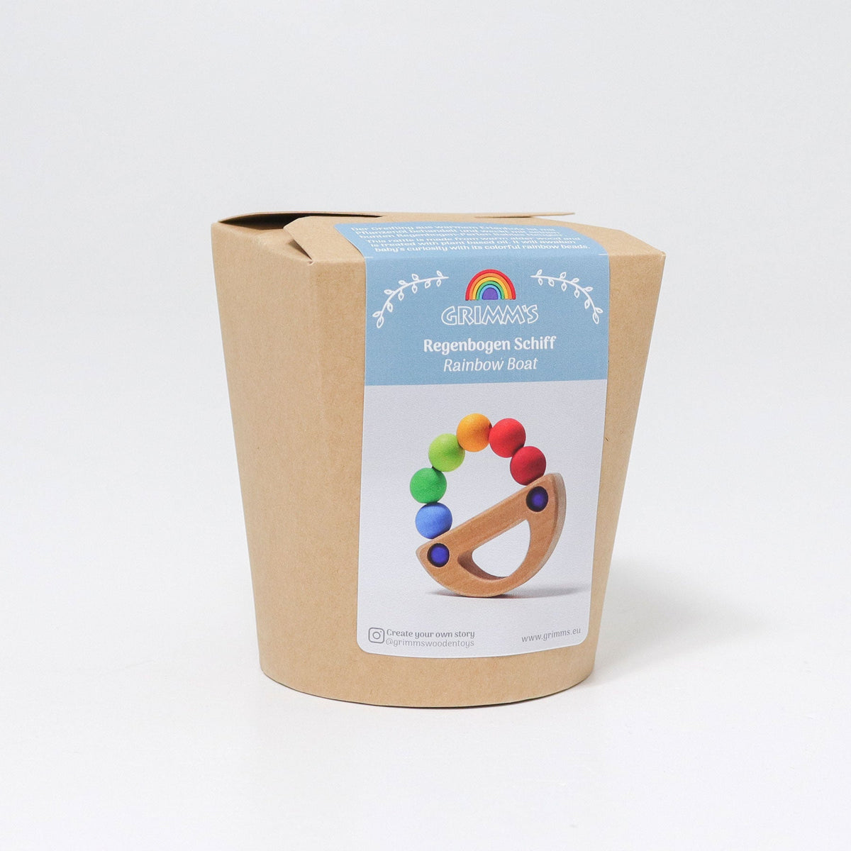 Grimm's - Regenboog Boot Grijpspeelgoed met Kralen