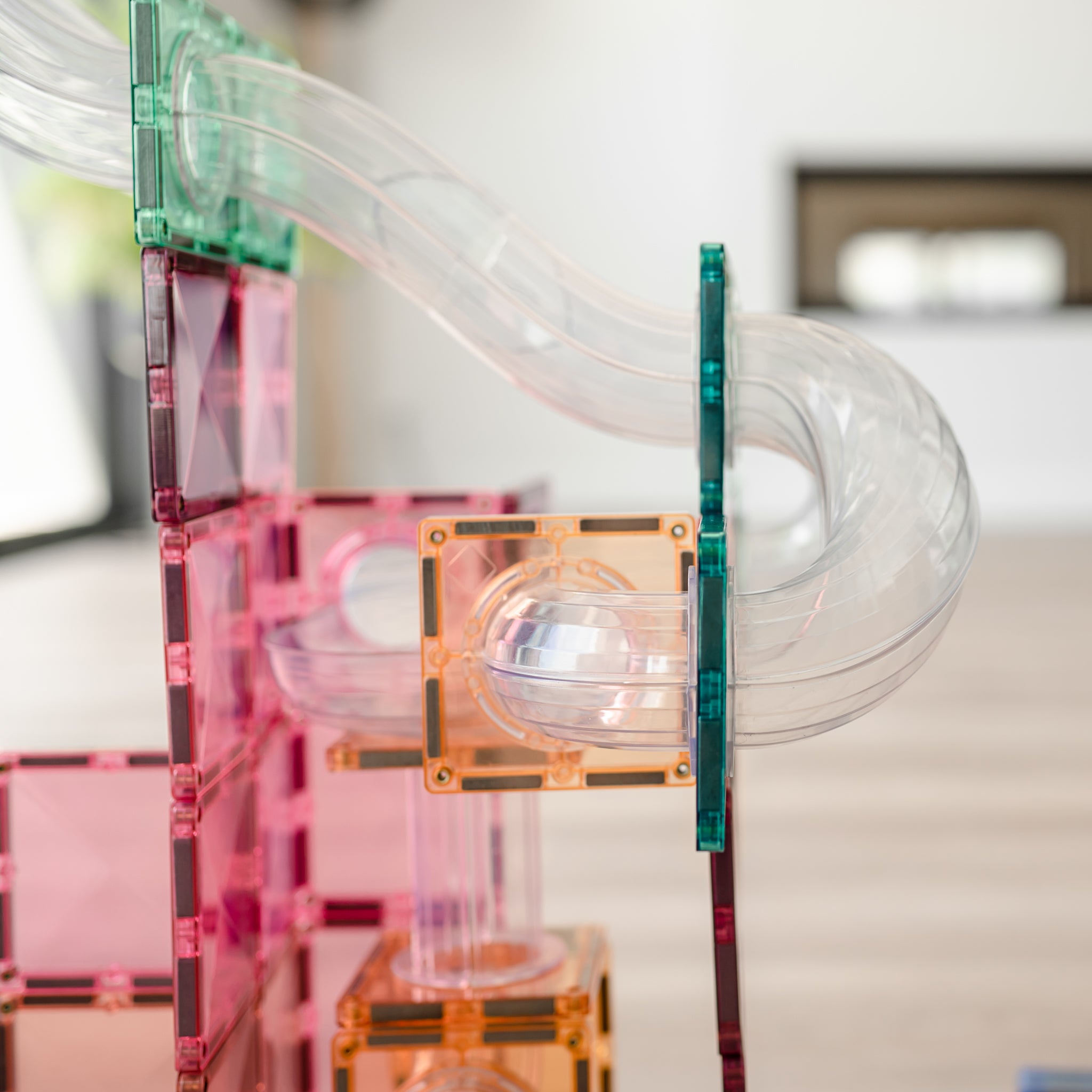 CONNETIX - Pastel Ball Run Pack knikkerbaan Uitbreiding 80 stuks - magnetisch constructiespeelgoed