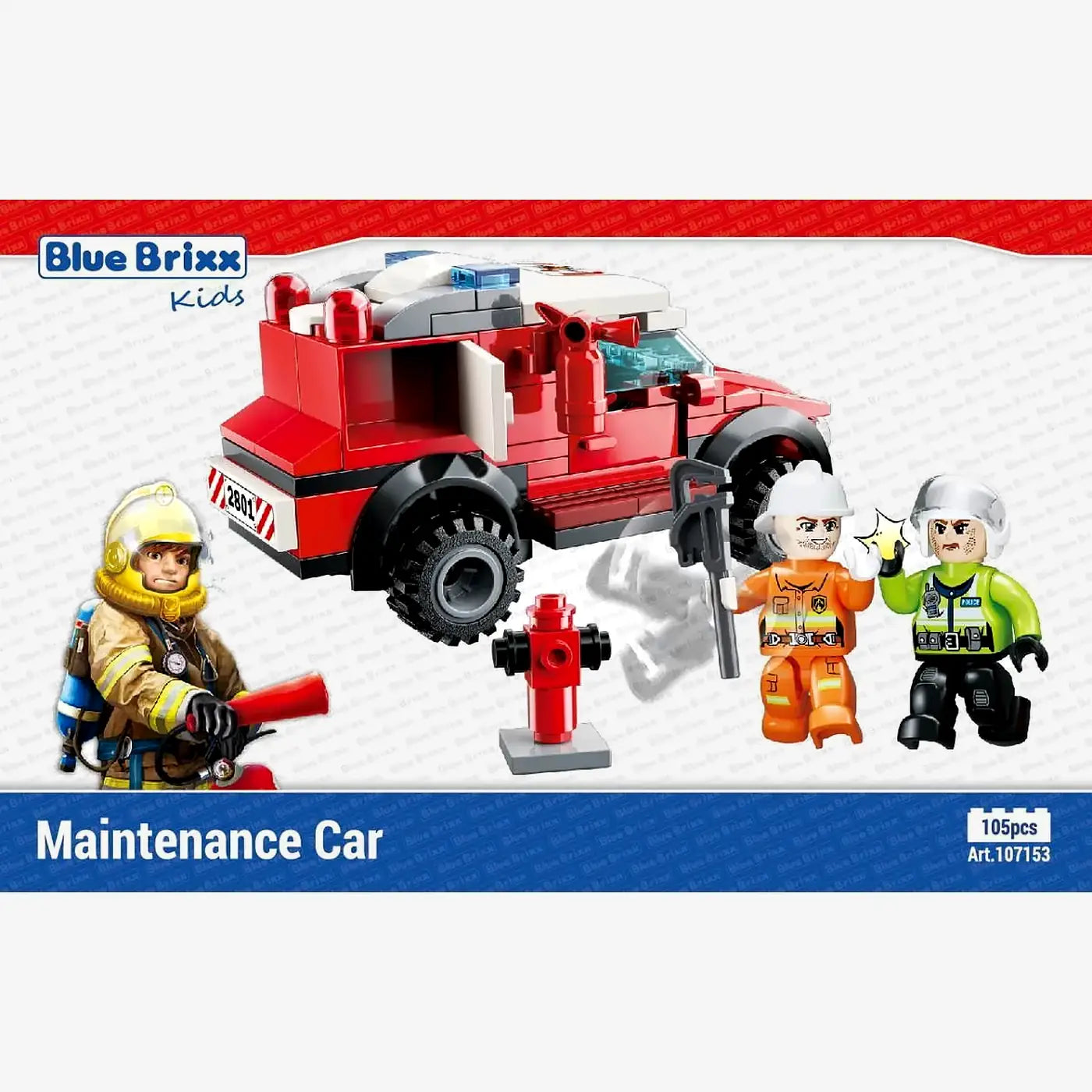 BlueBrixx - Brandweer Onderhoudsvoertuig (105 onderdelen) 6+ jaar