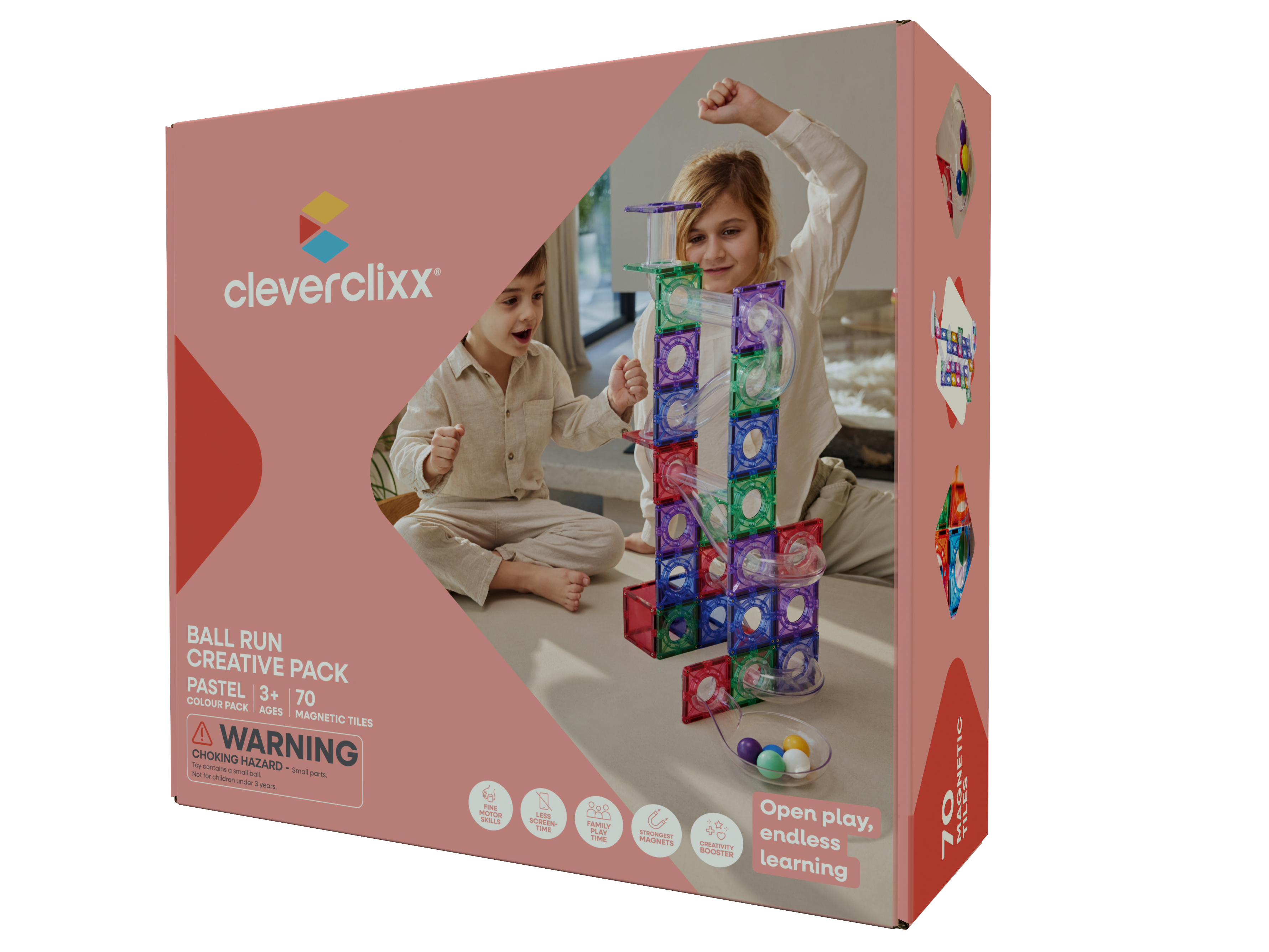 Cleverclixx - Cleverclixx - Knikkerbaan Creative Pack Pastel 70 Stuks