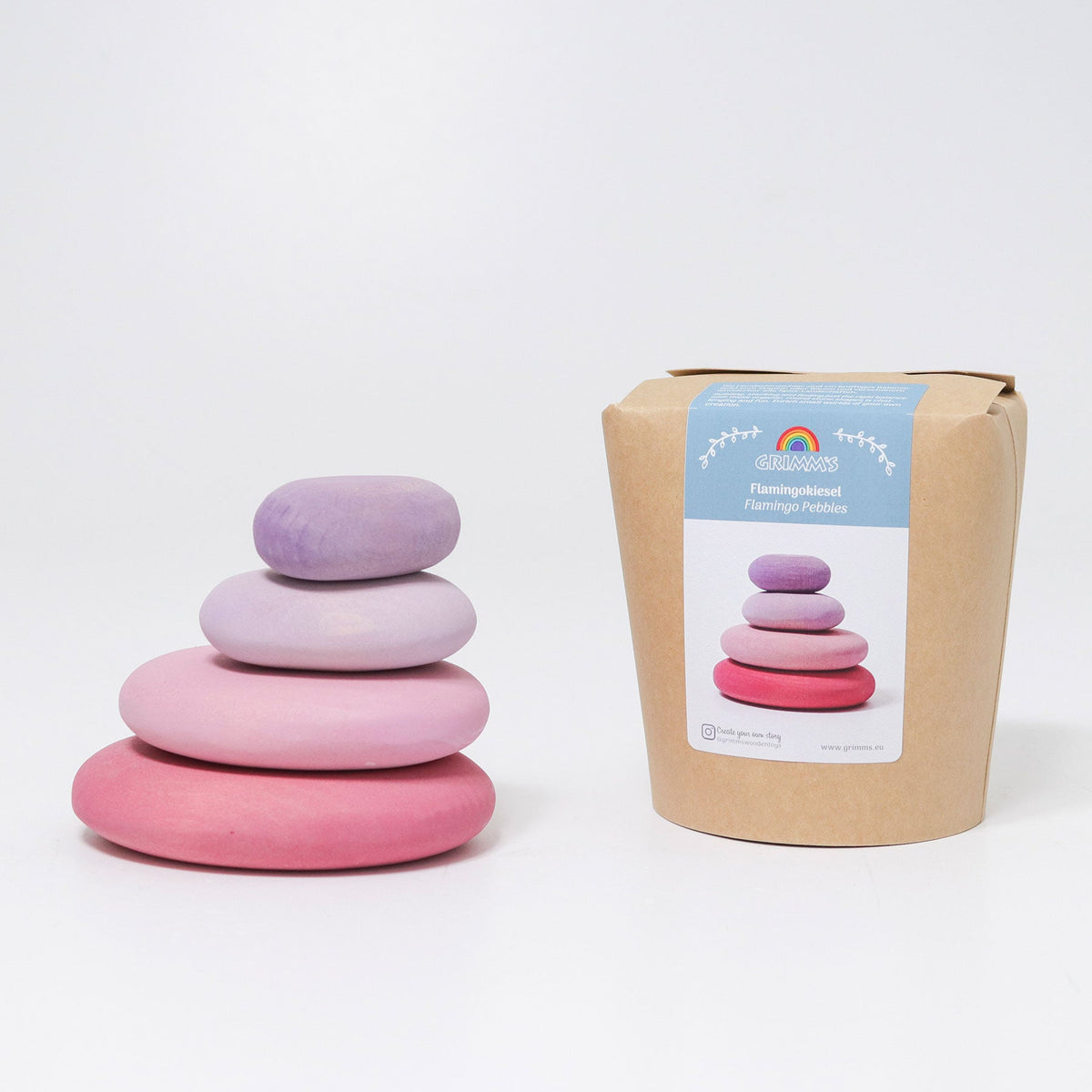 Grimm's - Flamingo Kiezelstenen – 4 stuks