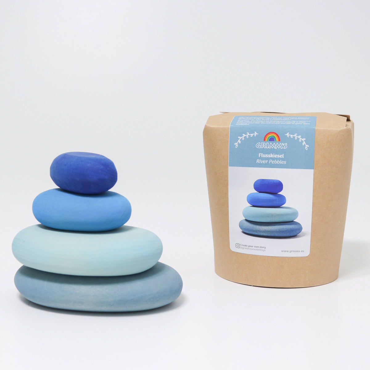 Grimm's - Rivier Kiezelstenen Blauw - 4 stuks