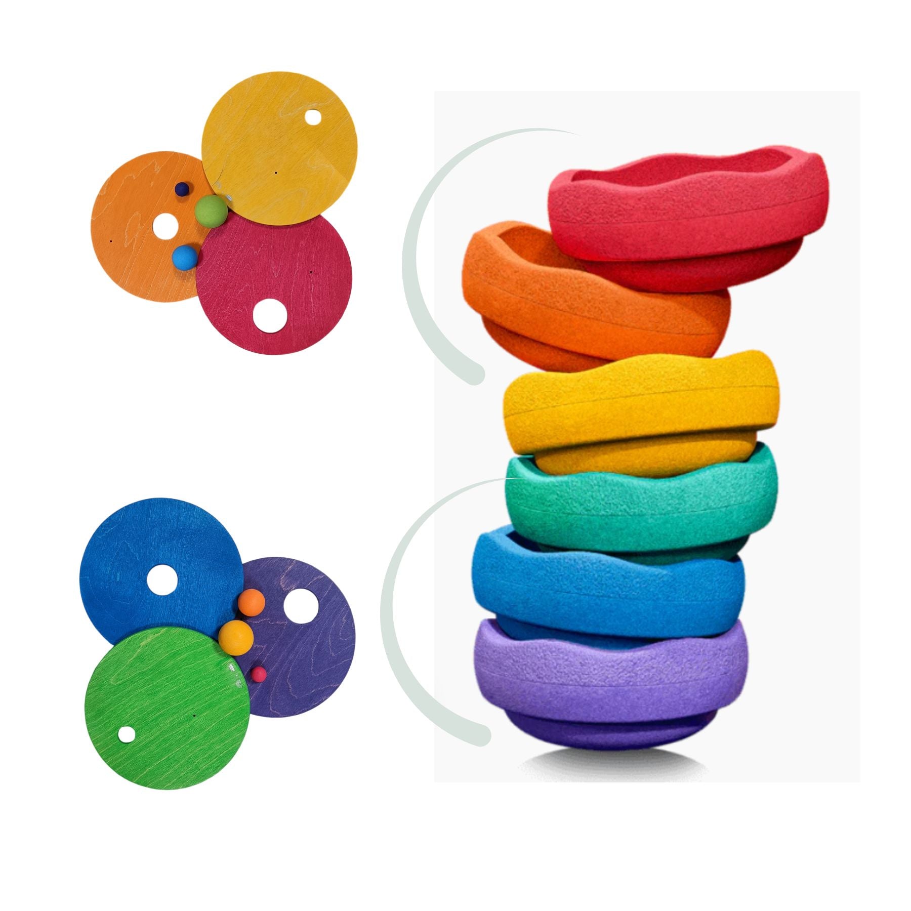 Grimm's x Stapelstein® Rolling Discs Warm Classic