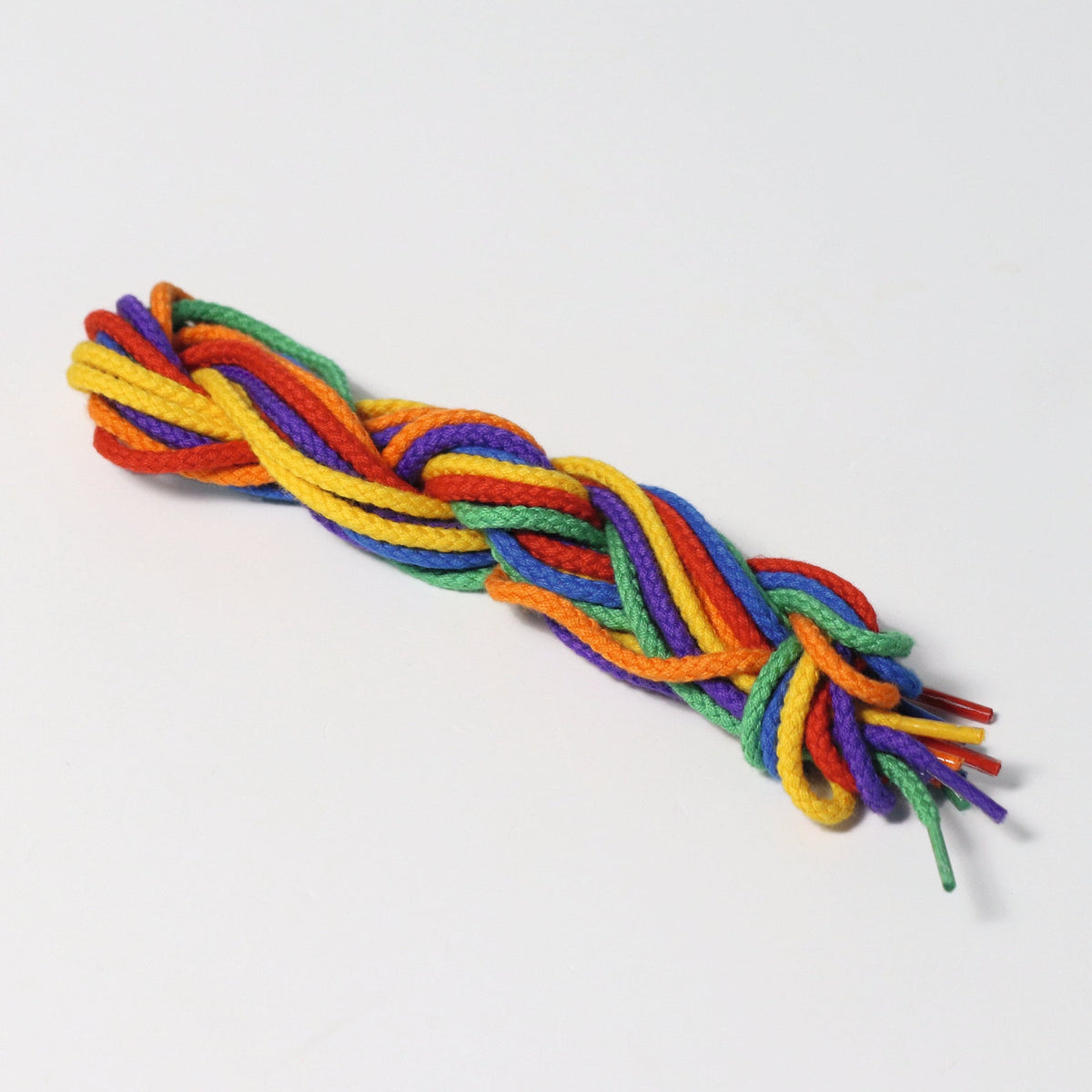 Grimm's - Regenboog rijgkoorden katoen 80 cm - 6 stuks