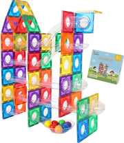 Gladi Tiles - 128 stuks knikkerbaan - Magnetic Tiles - Magnetisch Speelgoed