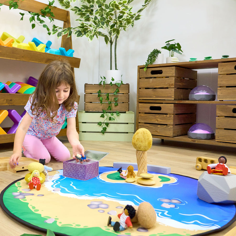 Interactieve Geluidsspeelmat Strand en Zee - 80 centimeter diameter