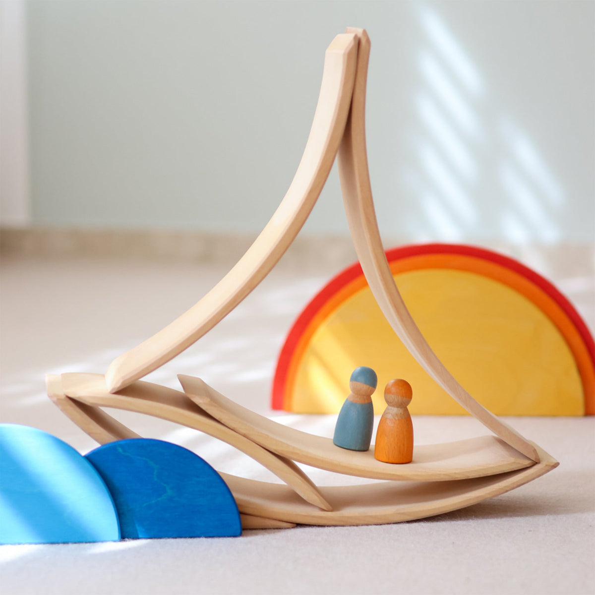 Grimm's - Natuurhouten brug 41 cm met 6 bogen