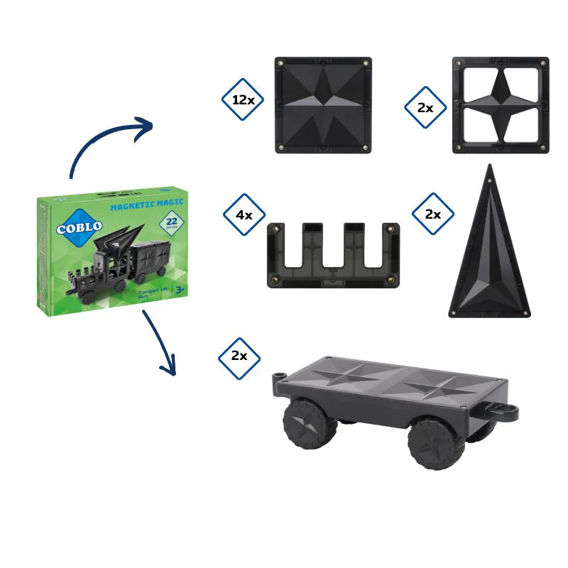 Coblo Zwart + 2 auto's - 22 stuks
