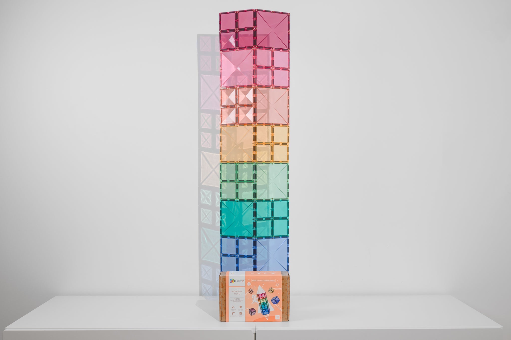 CONNETIX - Pastel Square 40 stuks - magnetisch constructiespeelgoed