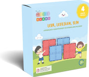 Gladi Tiles - 4 stuks Grote Tegels - Magnetic Tiles - Magnetisch Speelgoed
